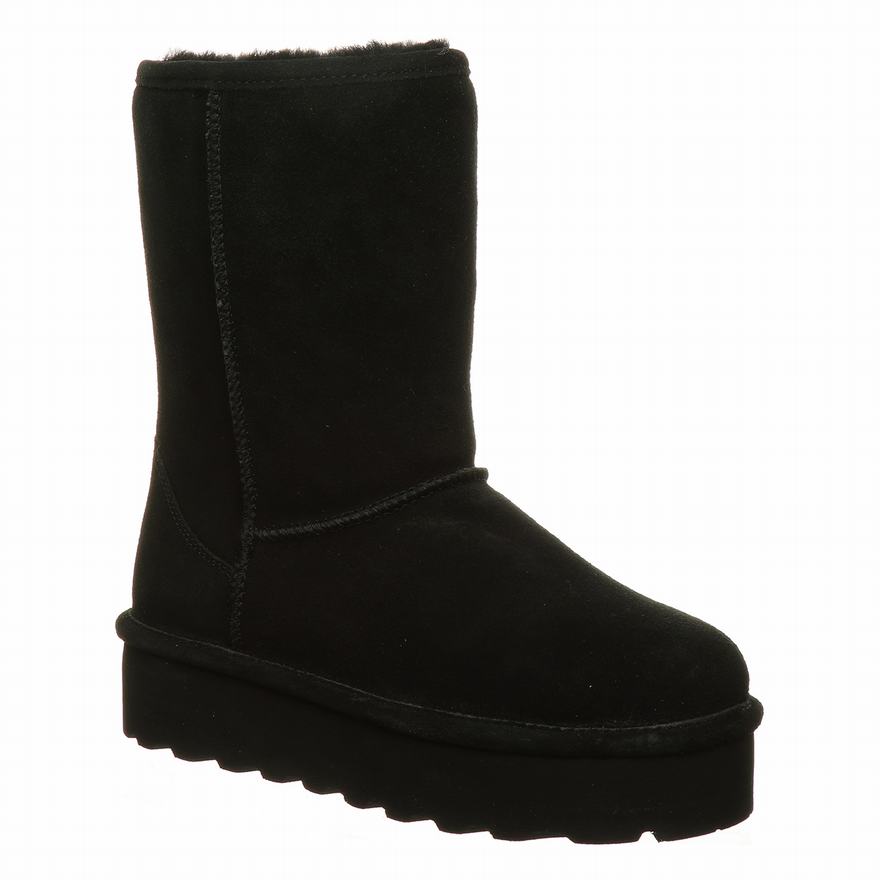 Bearpaw Retro Elle Tall Boots UK - Women's Boots Black ||TZWAFG-975||